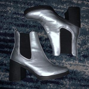 silver topshop booties